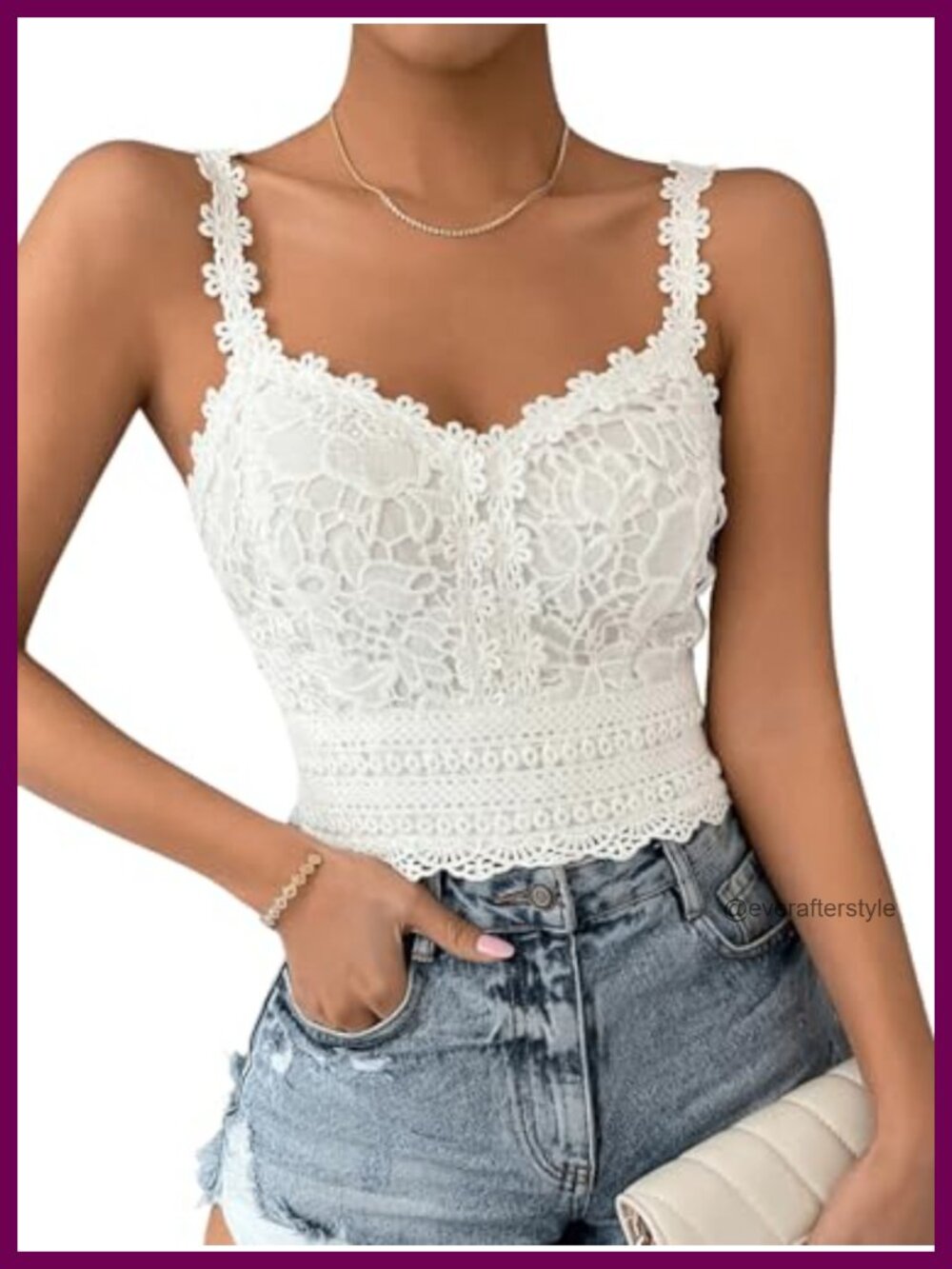 Women Boho Lace Corset Crop Top Sleeveless Cami